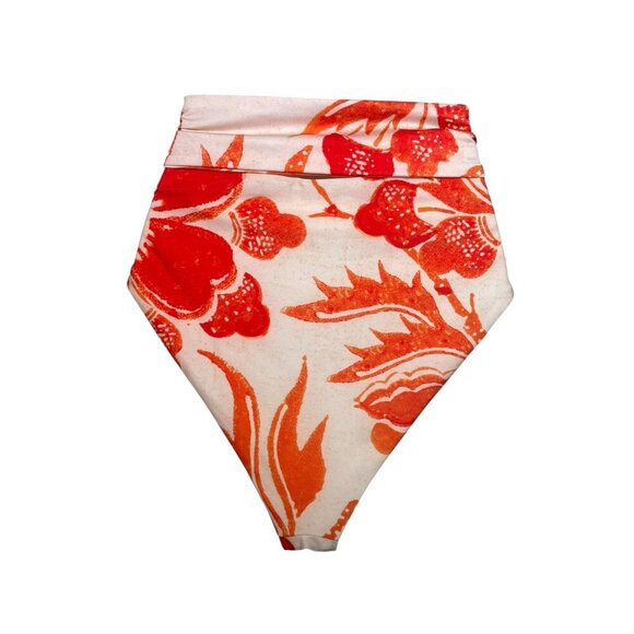 Mara Hoffman Goldie High-Waist Bikini Bottom Red Multi Floral Medium NWT - Picture 6 of 7